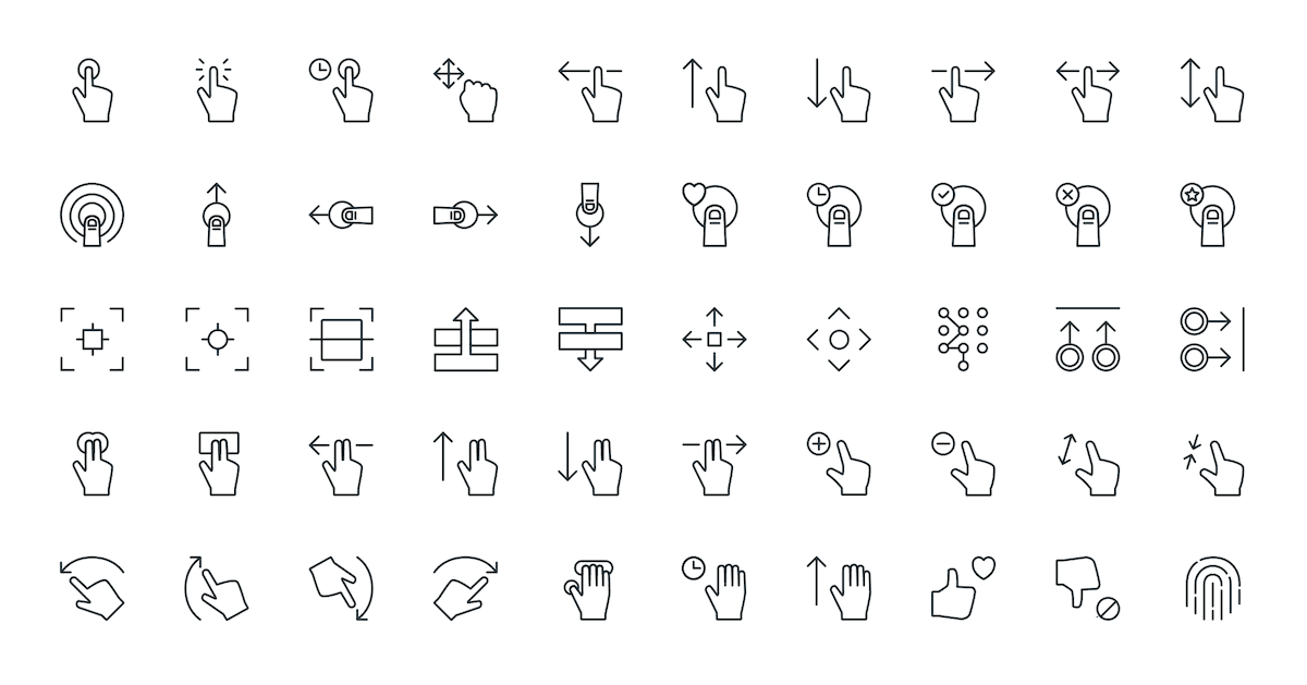 Stroke Icons - 18 Gestures